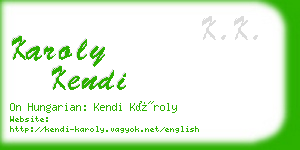 karoly kendi business card